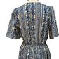 Bell Sleeve Printed Mini Dress Blue