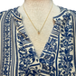 Bell Sleeve Printed Mini Dress Blue
