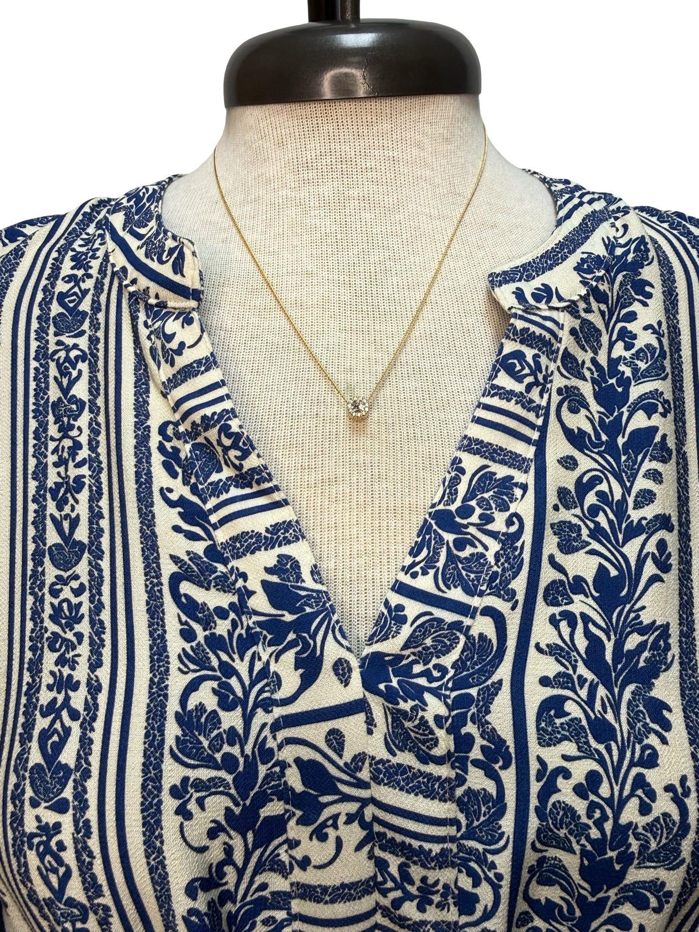 Bell Sleeve Printed Mini Dress Blue