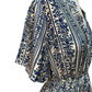 Bell Sleeve Printed Mini Dress Blue