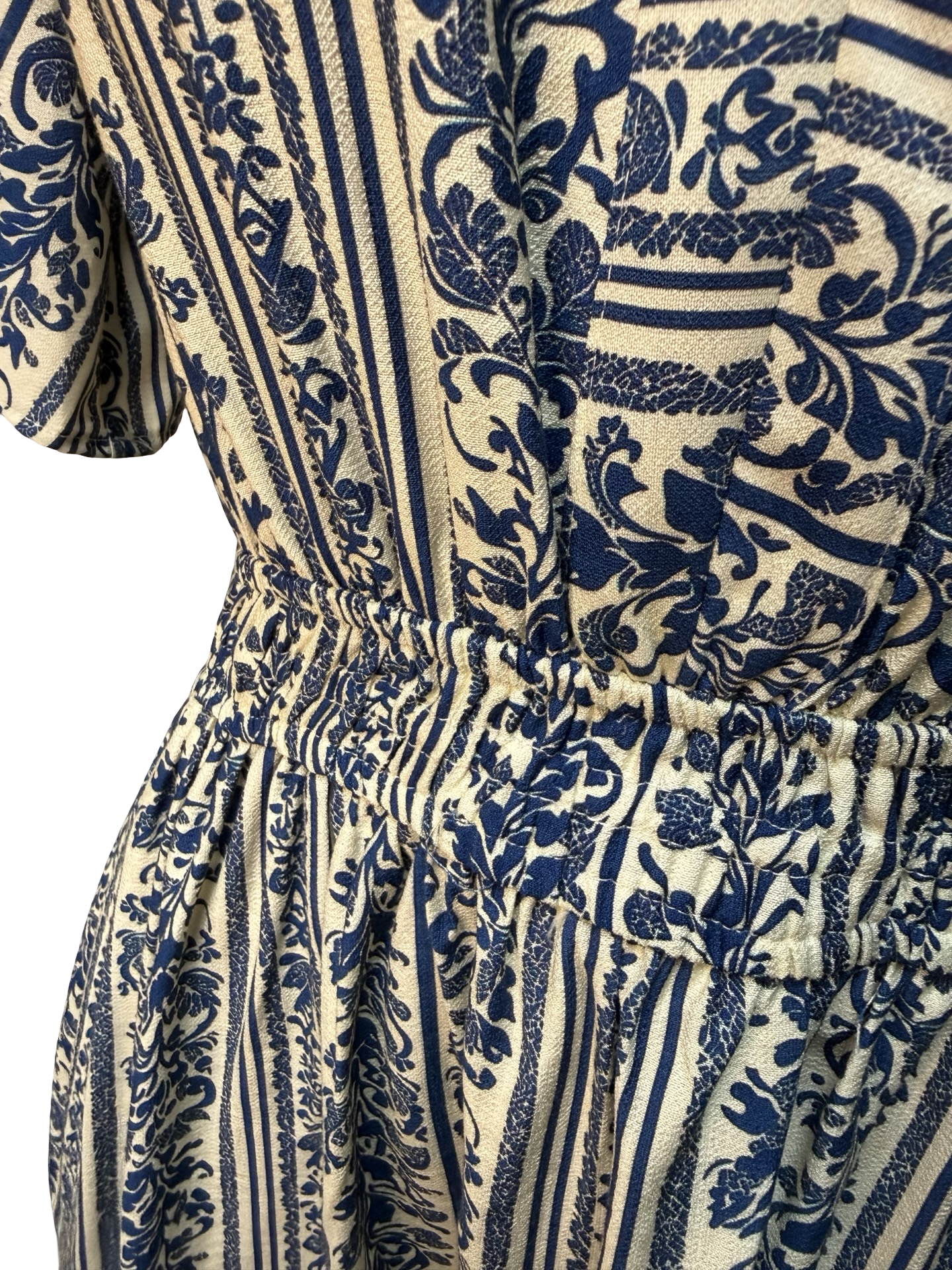 Bell Sleeve Printed Mini Dress Blue