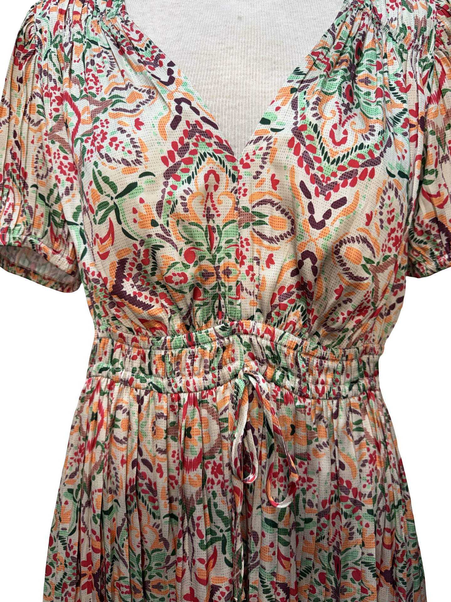 Boho Tile Motif Midi Dress