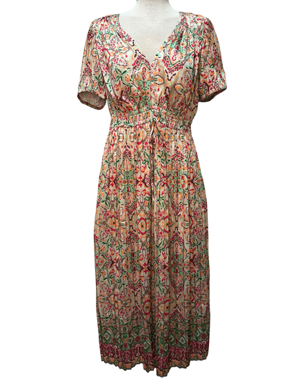 Boho Tile Motif Midi Dress