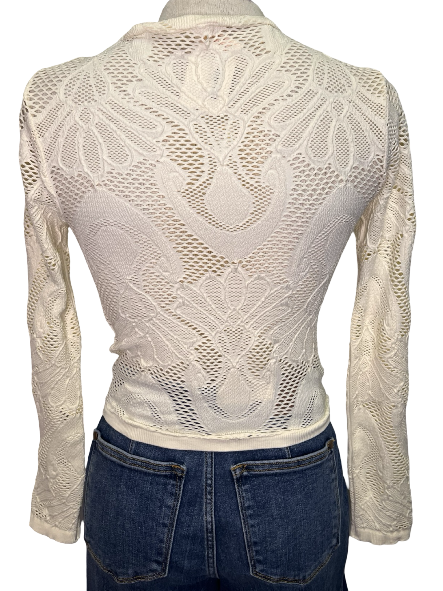 Seamless Jacquard Top Cream