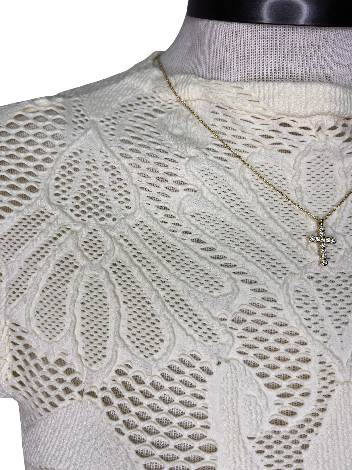 Seamless Jacquard Top Cream