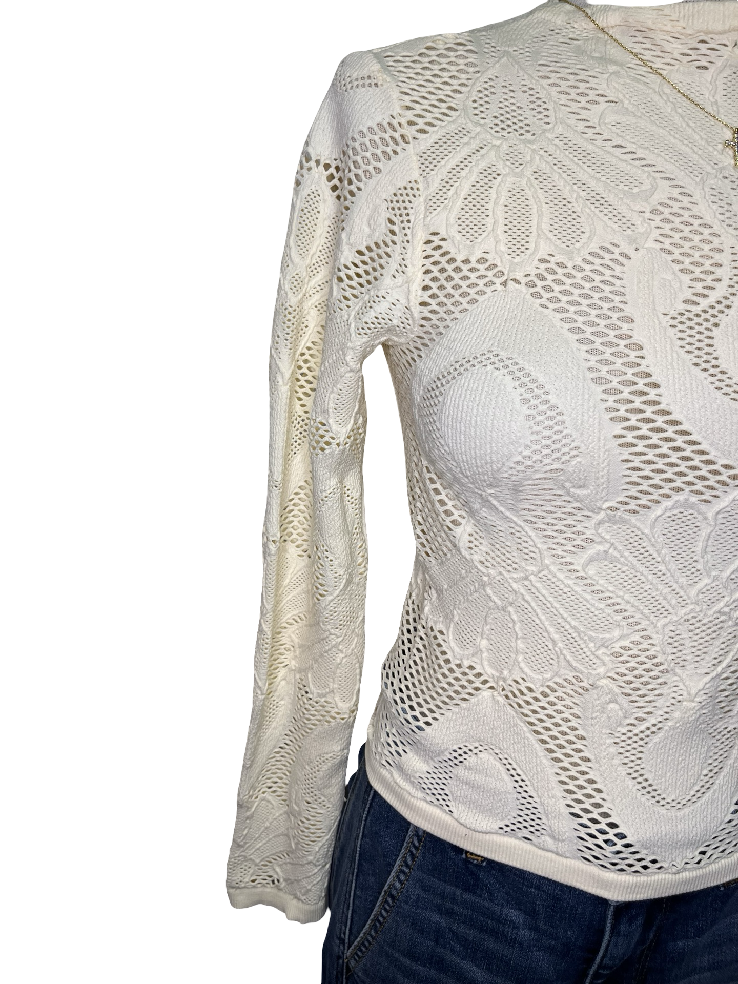 Seamless Jacquard Top Cream