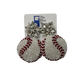 Baseball Beaded Dangle Earrings