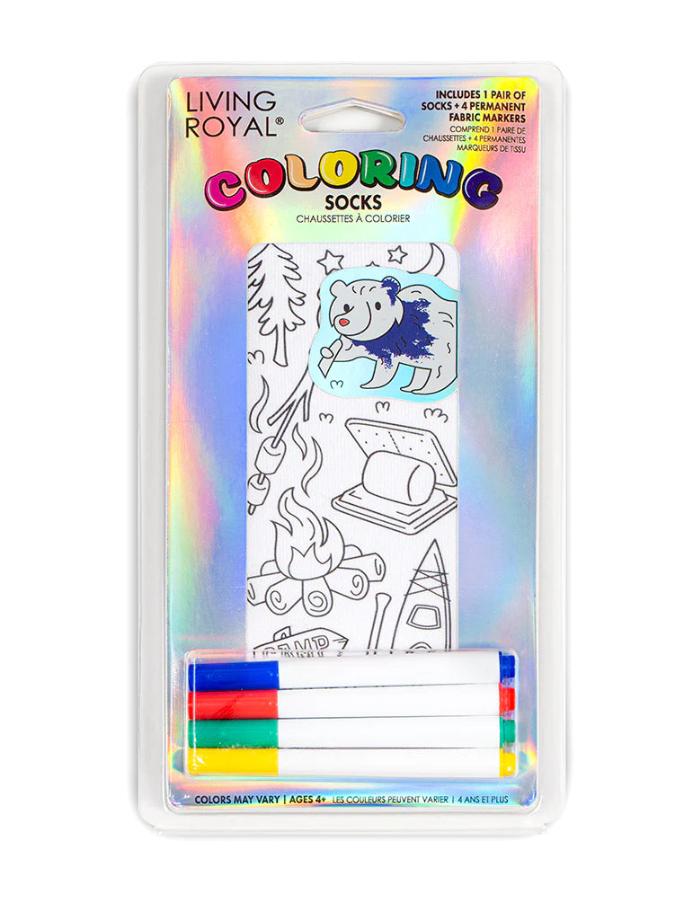 Camping Coloring Socks