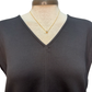 Cap Sleeve V Neck Knit Top Black