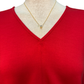Cap Sleeve V Neck Knit Top Red