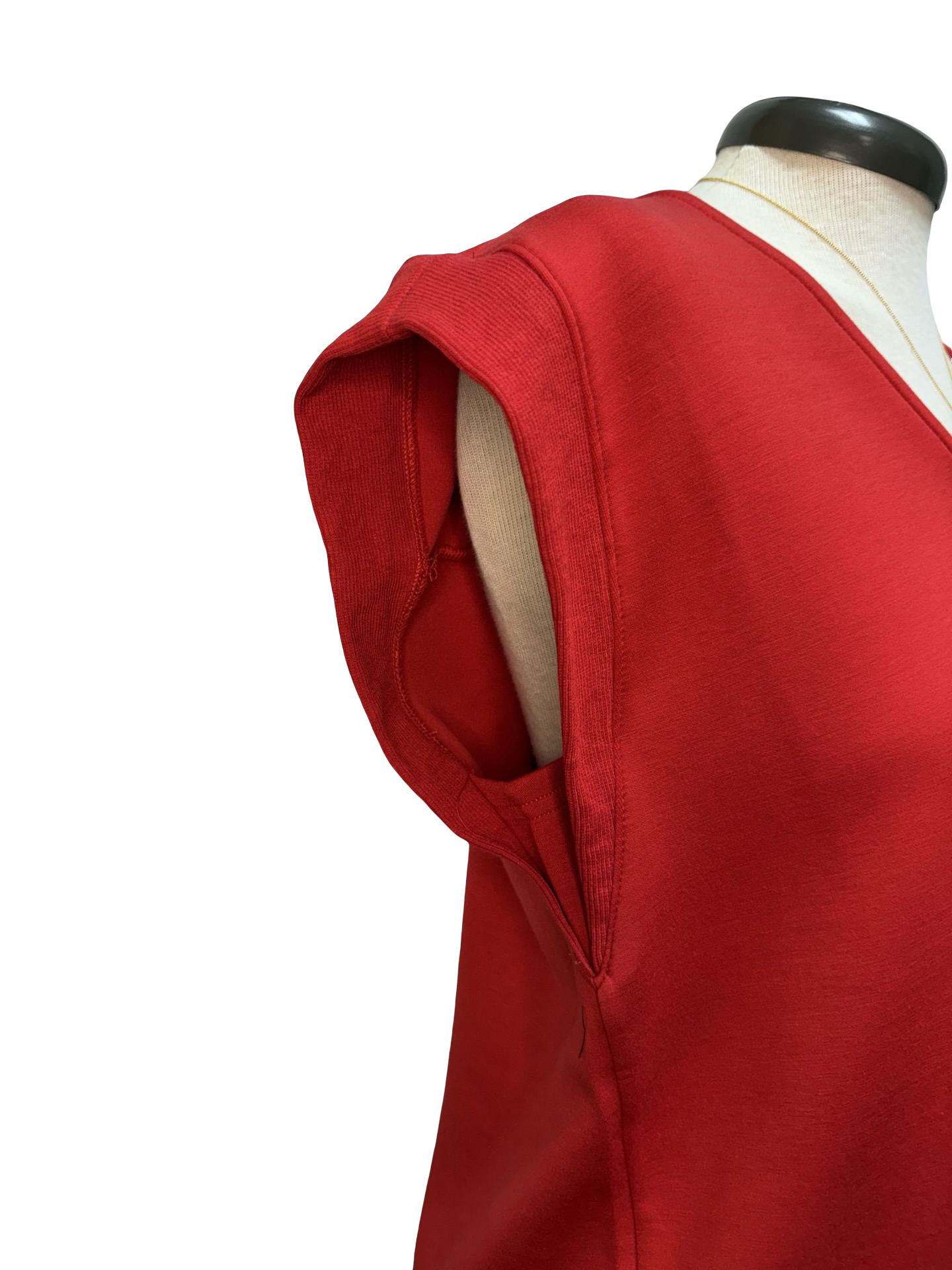 Cap Sleeve V Neck Knit Top Red