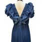 Chambray Flutter Sleeves Midi Dress Denim