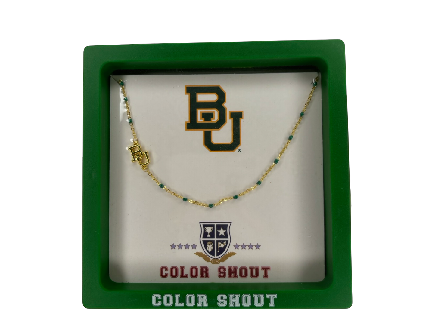 Baylor Side Set Logo Necklace