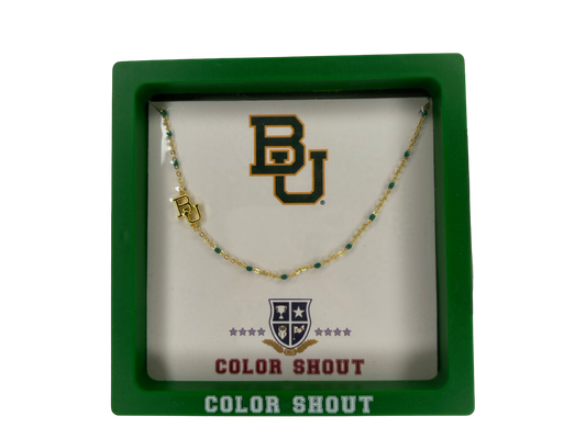 Baylor Side Set Logo Necklace