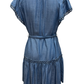 Chambray Embroidered Mini Dress