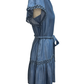Chambray Embroidered Mini Dress