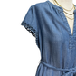 Chambray Embroidered Mini Dress