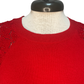 Crochet Sleeve Detail Knit Sweater Top Red