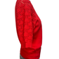 Crochet Sleeve Detail Knit Sweater Top Red