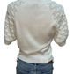 Crochet Sleeve Detail Knit Sweater Top White
