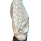 Crochet Sleeve Detail Knit Sweater Top White