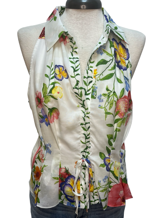 Floral Sleeveless Halter Neck Top