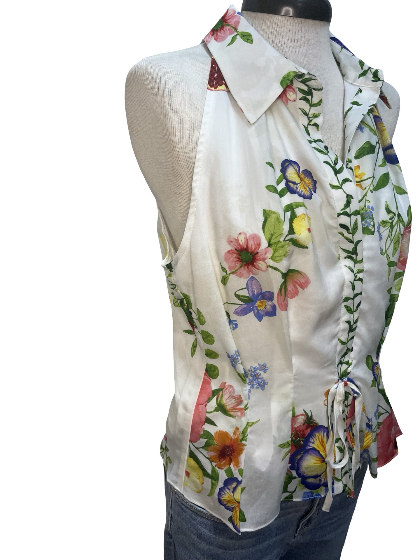 Floral Sleeveless Halter Neck Top
