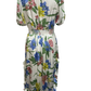 Floral Split Neck Midi Dress