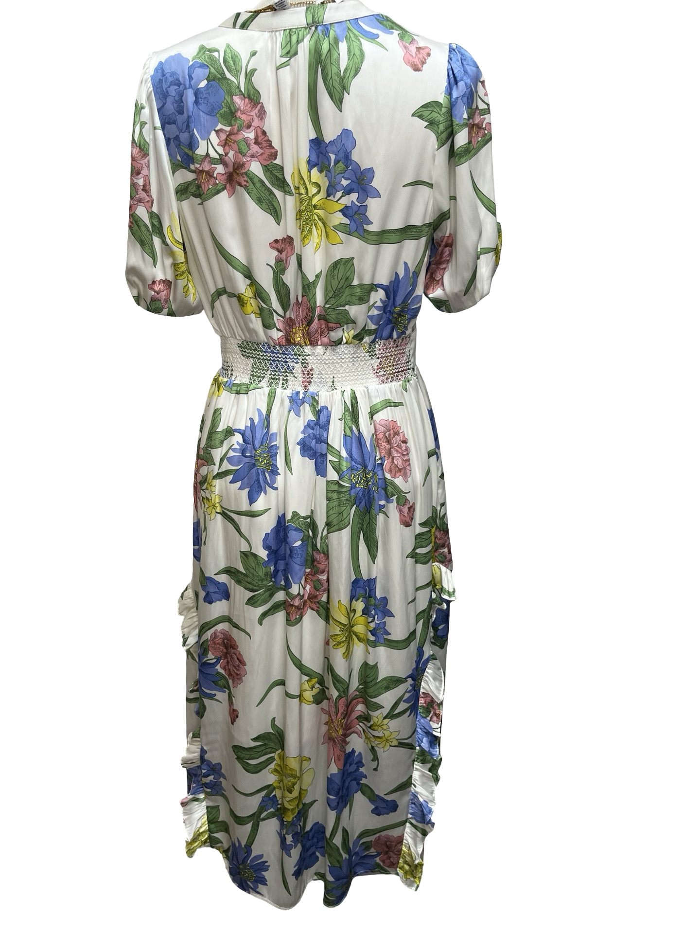 Floral Split Neck Midi Dress
