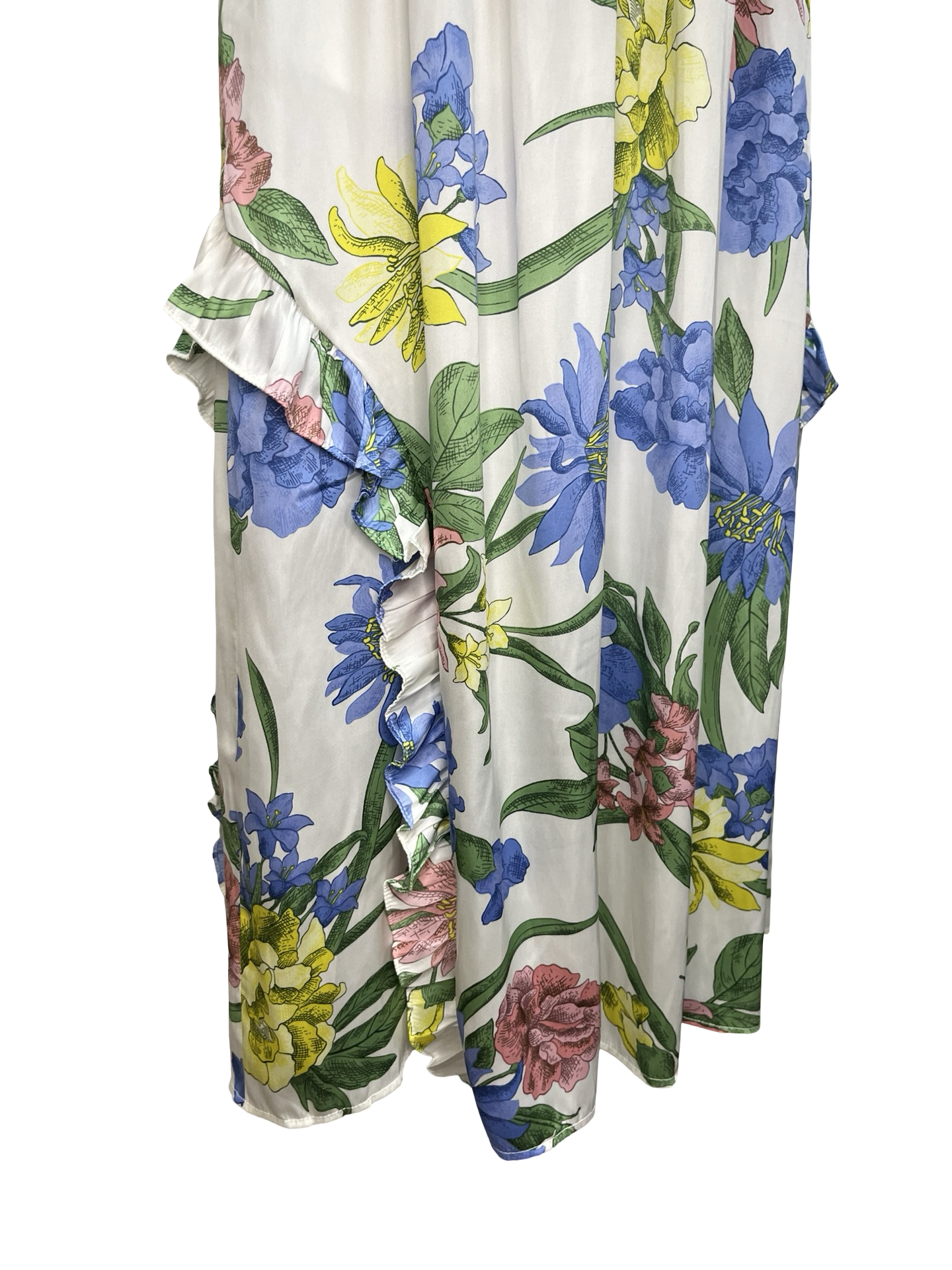 Floral Split Neck Midi Dress