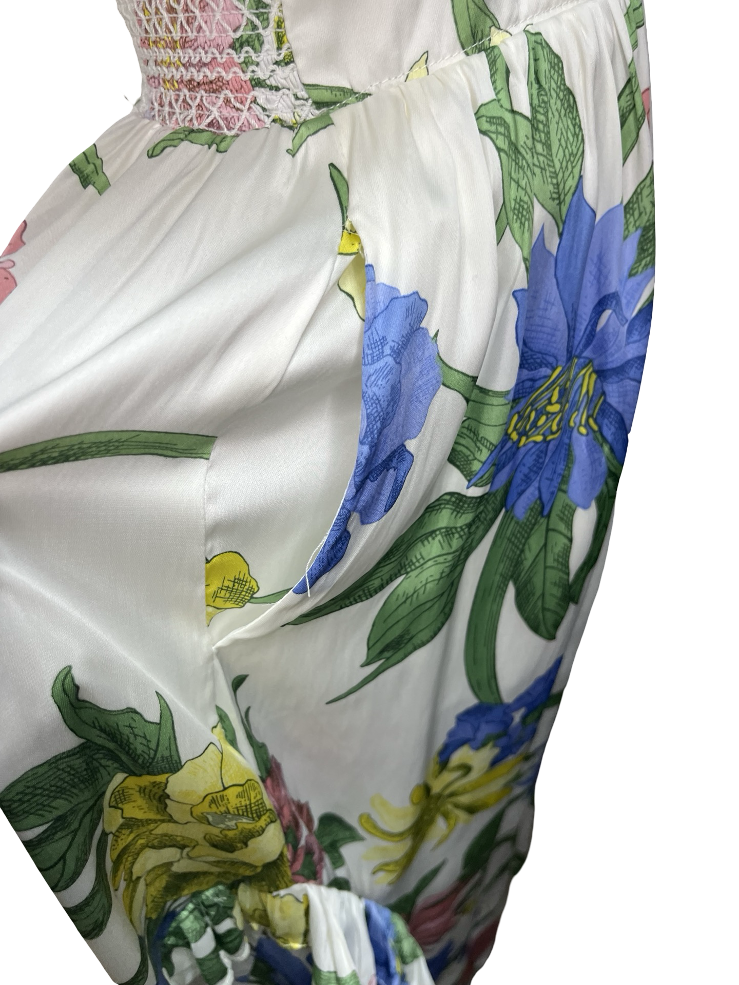 Floral Split Neck Midi Dress