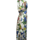 Floral Split Neck Midi Dress