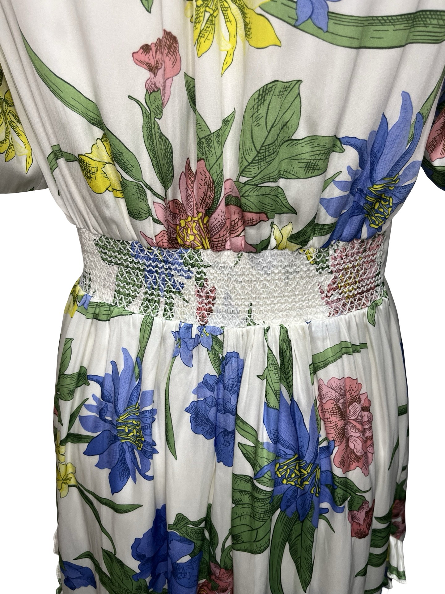 Floral Split Neck Midi Dress