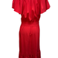 Flutter Sleeve Smocked Waist Dress Red