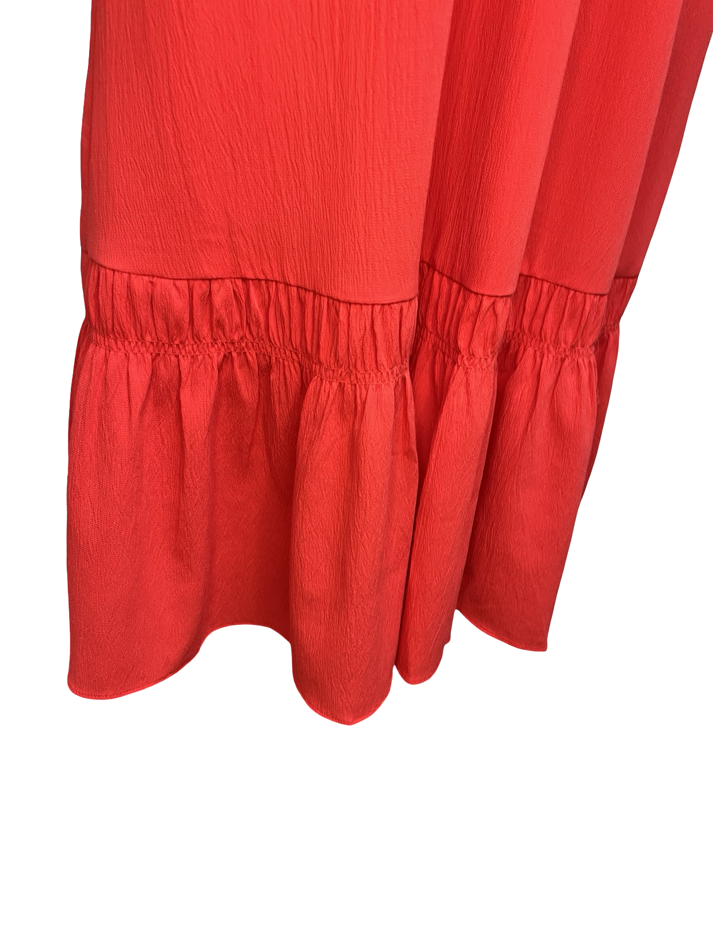 Flutter Sleeve Smocked Waist Dress Red