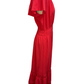 Flutter Sleeve Smocked Waist Dress Red