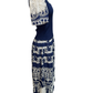 Lace Embroidered Mixed Media Dress Deep Cobalt