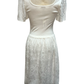 Lace Embroidered Mixed Media Dress White