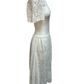 Lace Embroidered Mixed Media Dress White