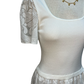 Lace Embroidered Mixed Media Dress White