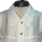 Scallop Edge Classic Collar Blouse White