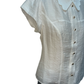 Scallop Edge Classic Collar Blouse White