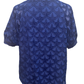 Star Pattern Textured Fabric Blouse Navy