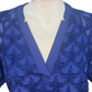 Star Pattern Textured Fabric Blouse Navy