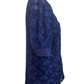 Star Pattern Textured Fabric Blouse Navy