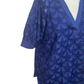 Star Pattern Textured Fabric Blouse Navy