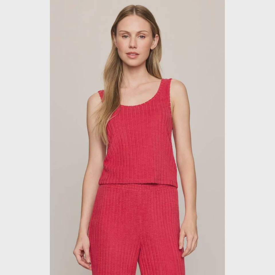 Double Scoop Rib Tank Ruby Red