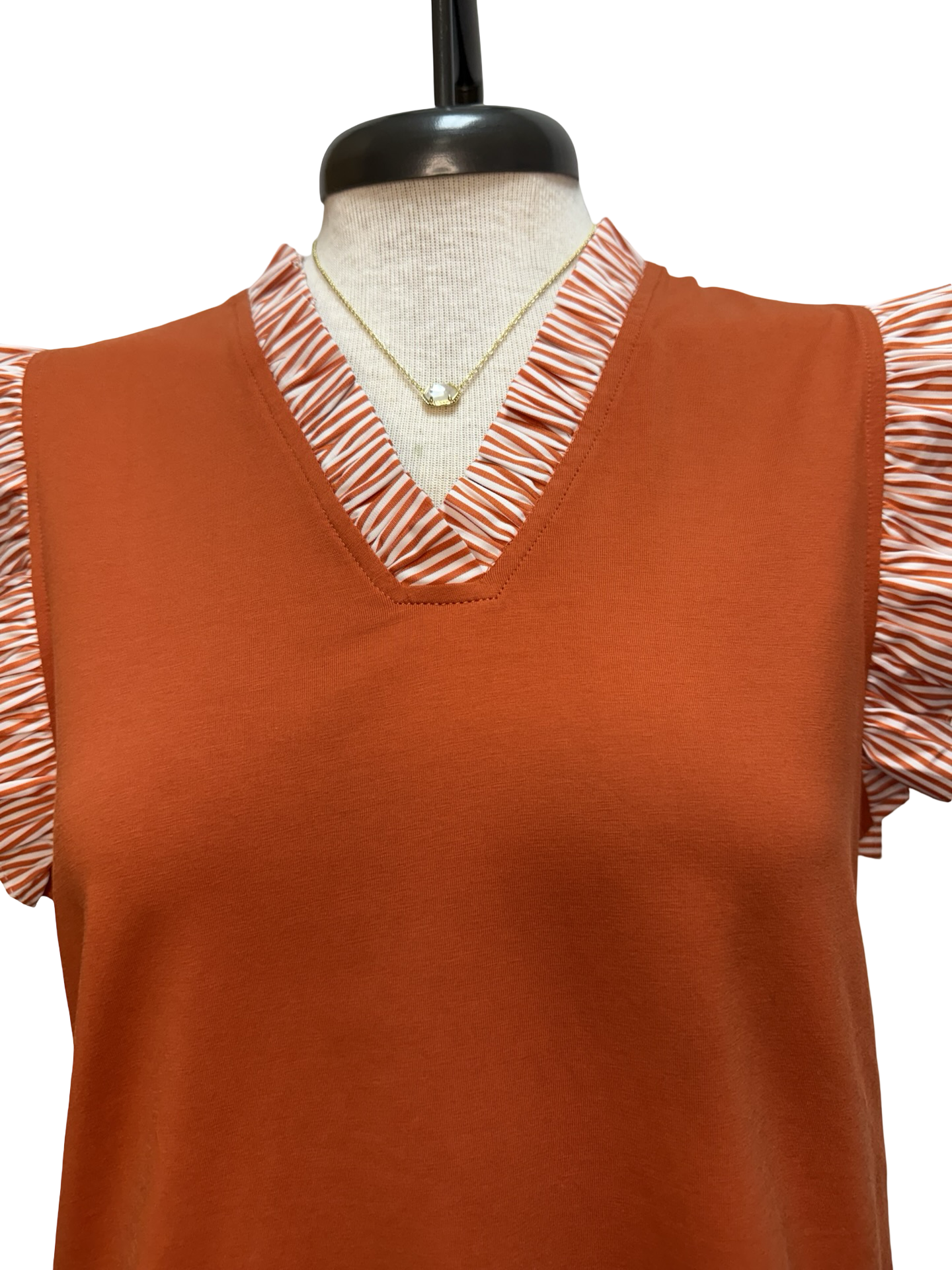 Dakota Orange Ruffle Sleeve Top