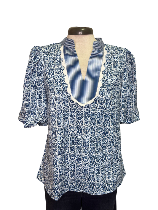 Bluesy Puff Sleeve Top