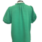 Green Textured Puff Sleeve Top
